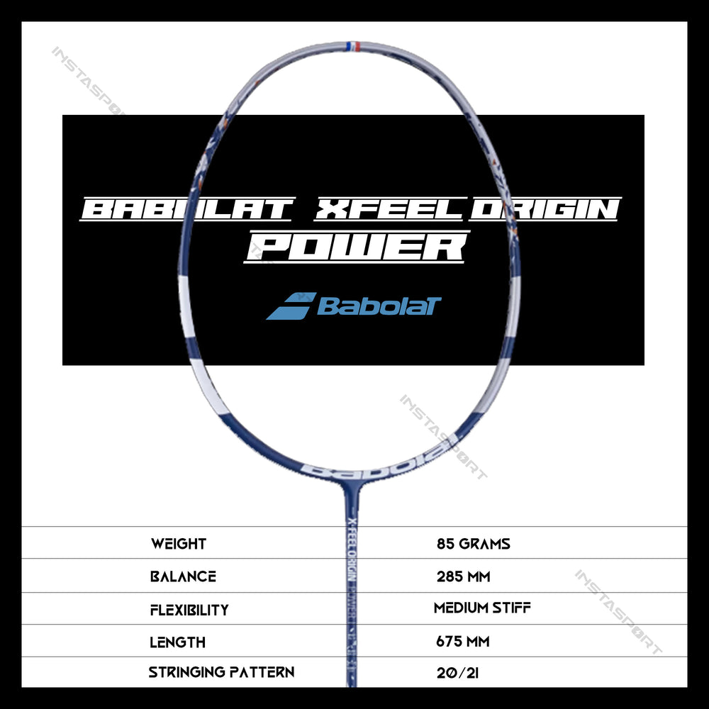Babolat X-Feel Origin Power Badminton Racket (Strung) - InstaSport