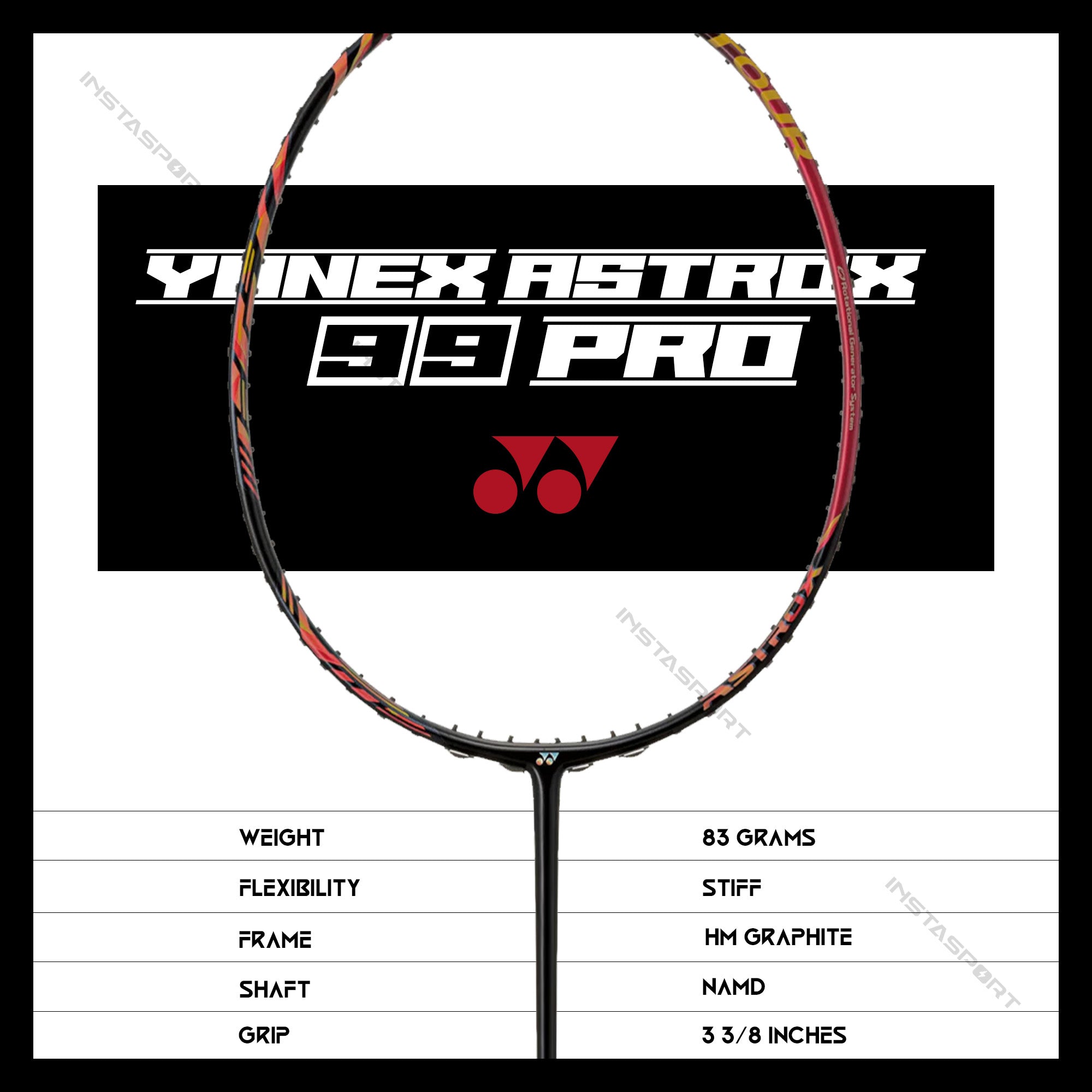 YONEX Astrox 99 Pro (Cherry Sunburst) Badminton Racket - InstaSport