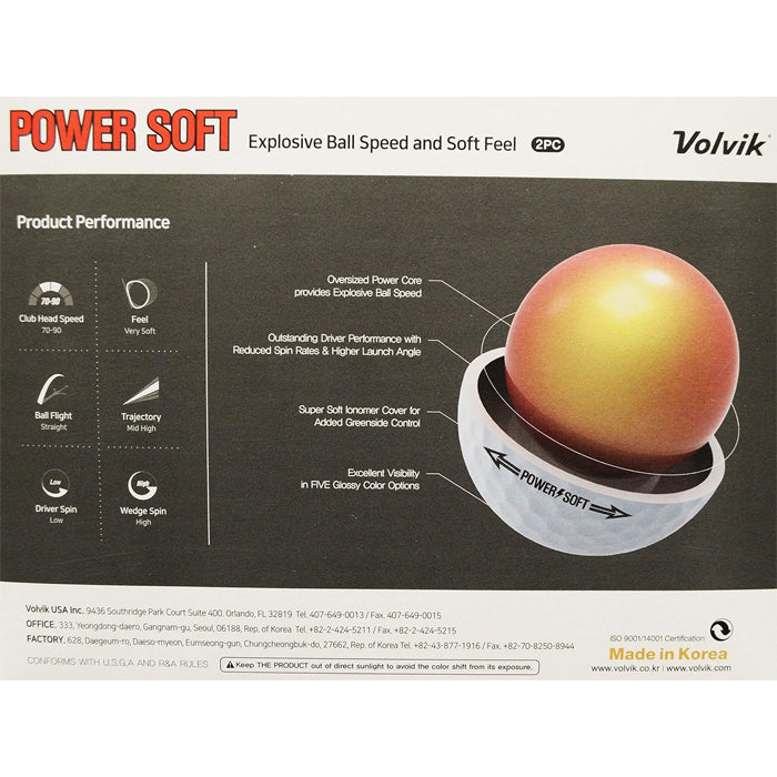 Volvik Power Soft Yellow Golf Balls