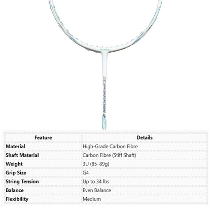 Maxbolt Superstar 11 Badminton Racket - White