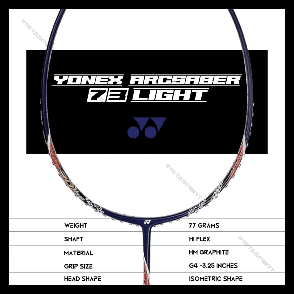 Yonex Arcsaber 73 Light Badminton Racket (Dark Blue) - InstaSport