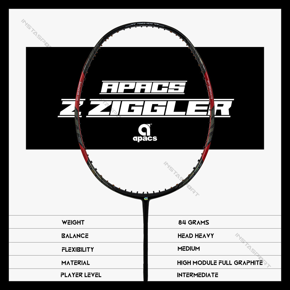 Apacs Z Ziggler (Black) Badminton Racket - InstaSport
