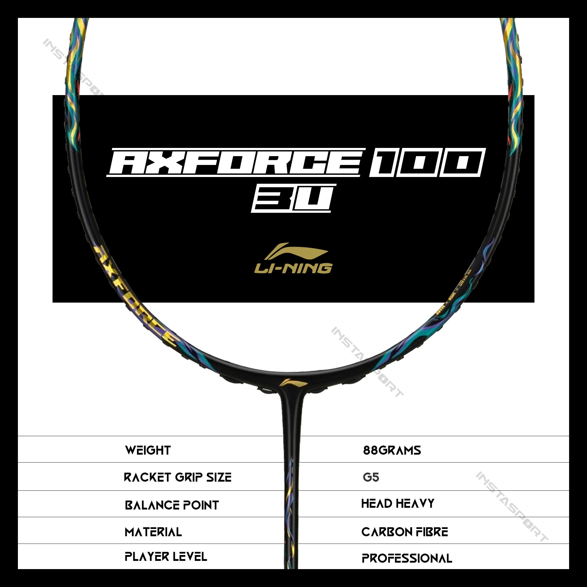 Li-Ning AXFORCE 100 (3U) Badminton Racket - InstaSport