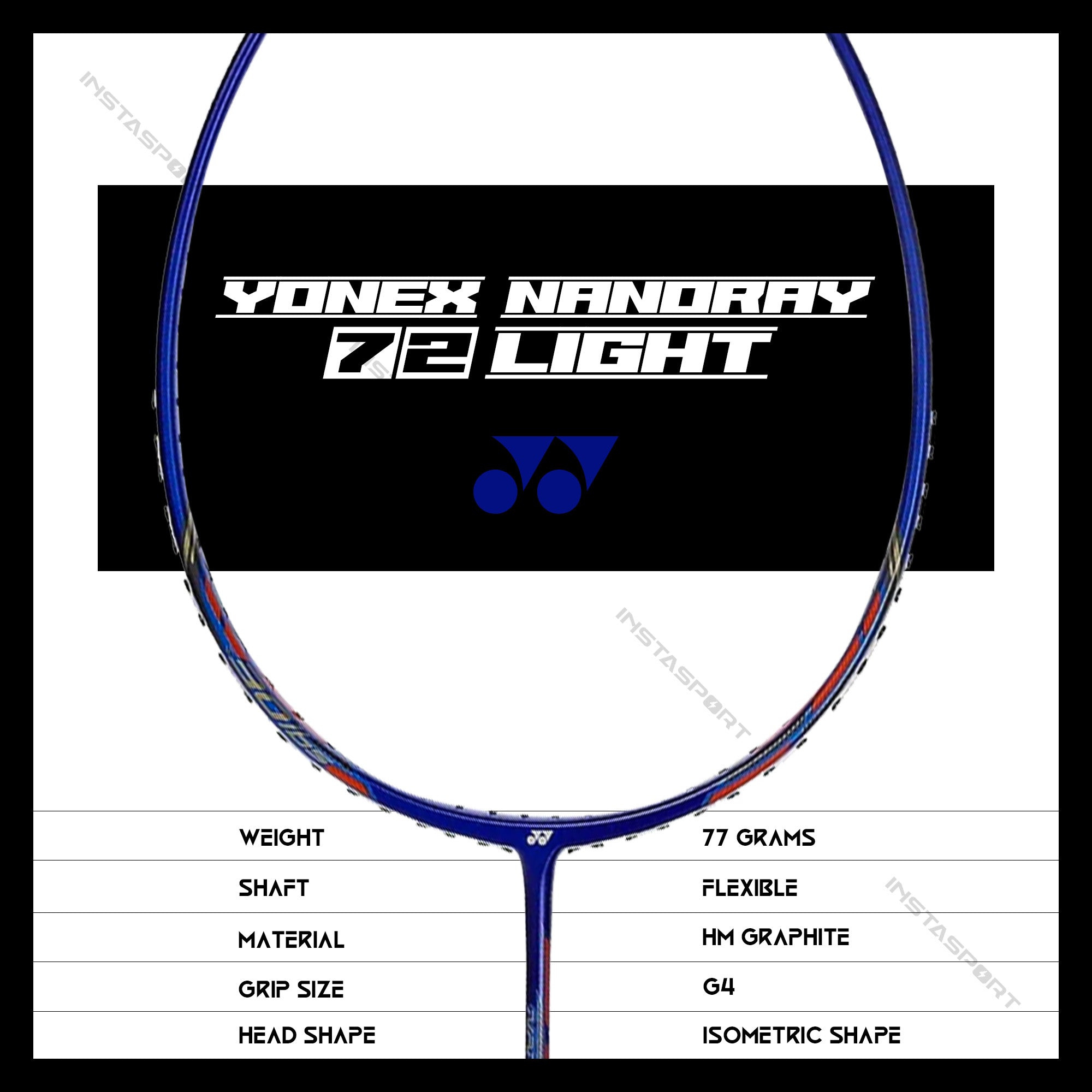 Yonex Nanoray 72 Light (Blue) Badminton Racket - InstaSport