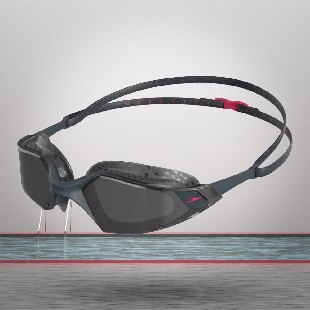 Speedo Unisex Adult Aquapulse Pro Smoke-Lens Swim Goggles - Grey & Smoke