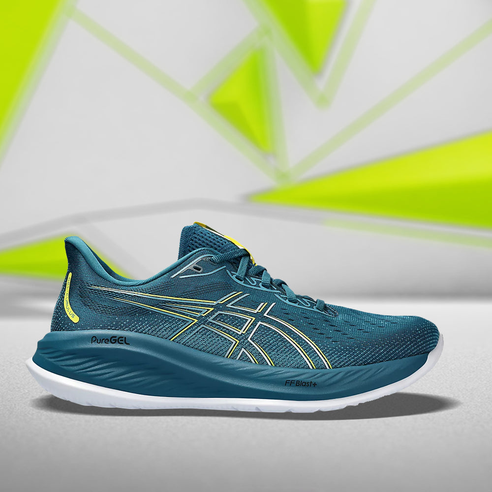 ASICS GEL-CUMULUS 26 MEN'S (EVENING TEAL/ BRIGHT YELLOW) RUNNING SHOES - InstaSport