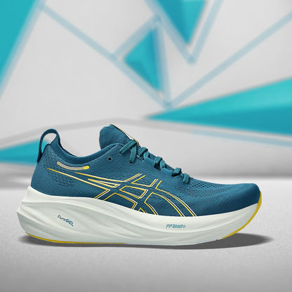 ASICS GEL NIMBUS 26 MEN'S (EVENING TEAL/ LIGHT MUSTARD) RUNNING SHOES - InstaSport