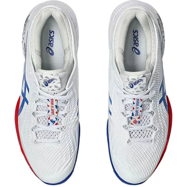 Asics Court FF3 Novak Tennis Shoes (White/ Asics Blue)