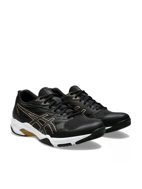 Asics Gel Rocket 11 (Black/ Pure Gold) Badminton Shoes