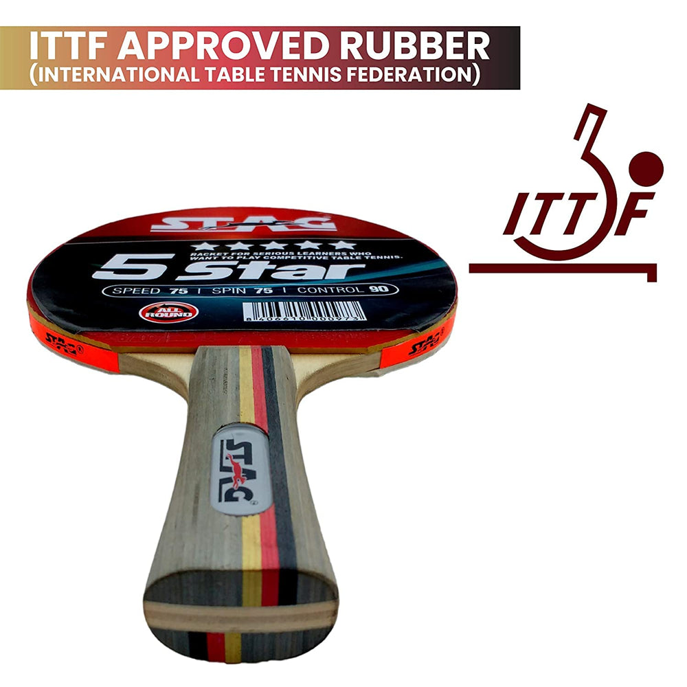 Stag 5 Star Table Tennis Racquet - InstaSport