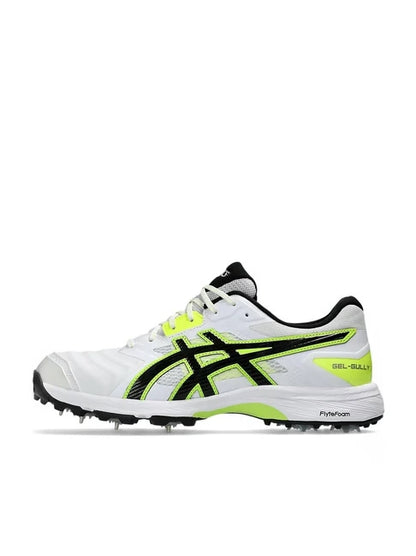 Asics Gel Gully 7 Cricket Shoes (White/ Safety Yellow) - InstaSport