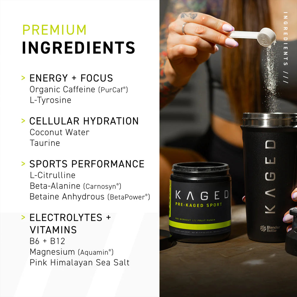 Kaged Muscle - Pre-Kaged Sport 20serve - Fruit Punch - InstaSport