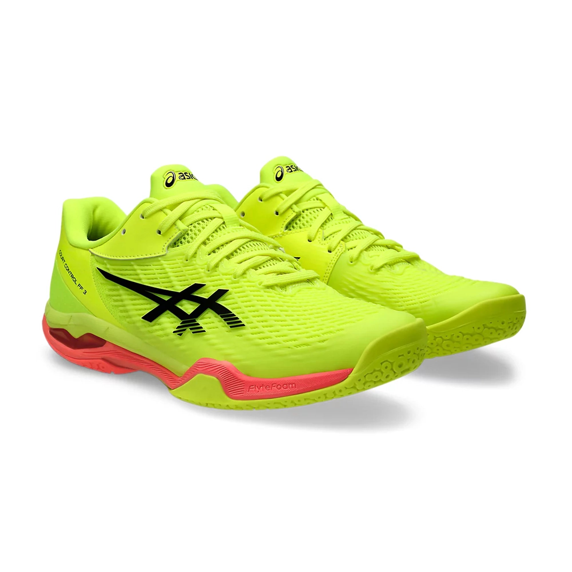 Asics Court Control FF3 Paris (Safety Yellow/ Black) Badminton Shoes - InstaSport