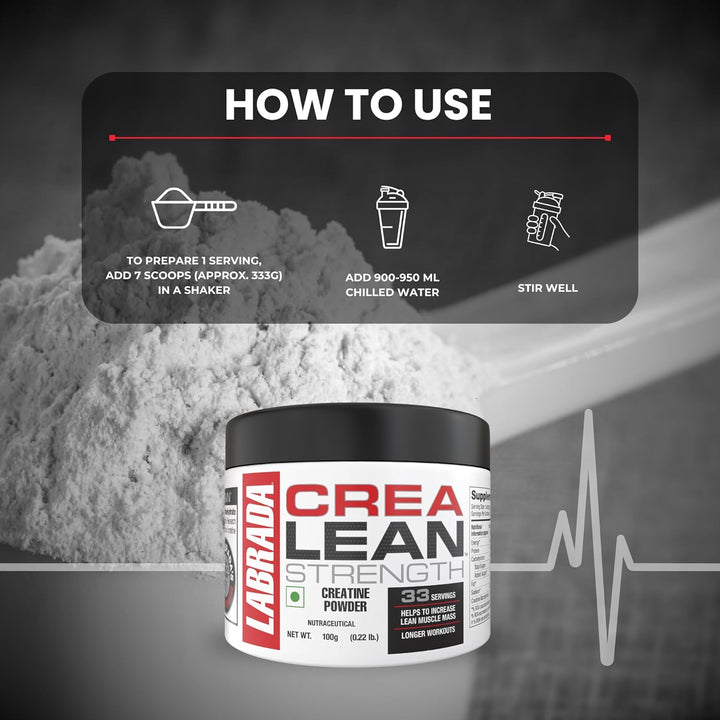 Labrada Crealean Strength Creatine Powder - (Unflavour) - InstaSport