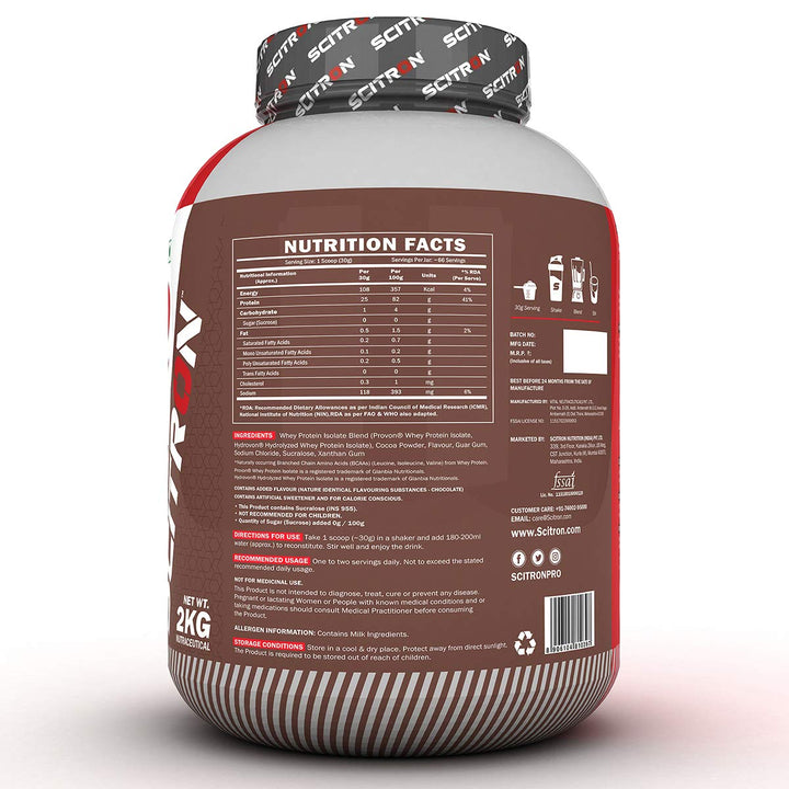 Scitron 100% Hydrolyzed Whey Protein Isolate - (Belgian Chocolate) - InstaSport