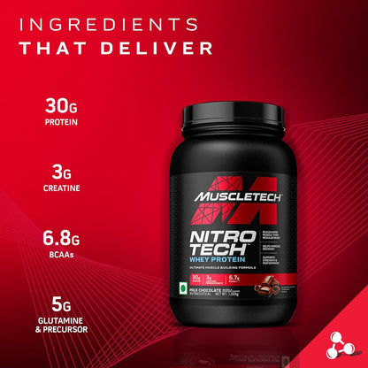 Muscletech Nitro-Tech Whey Protein - (Milk Chocolate) - InstaSport