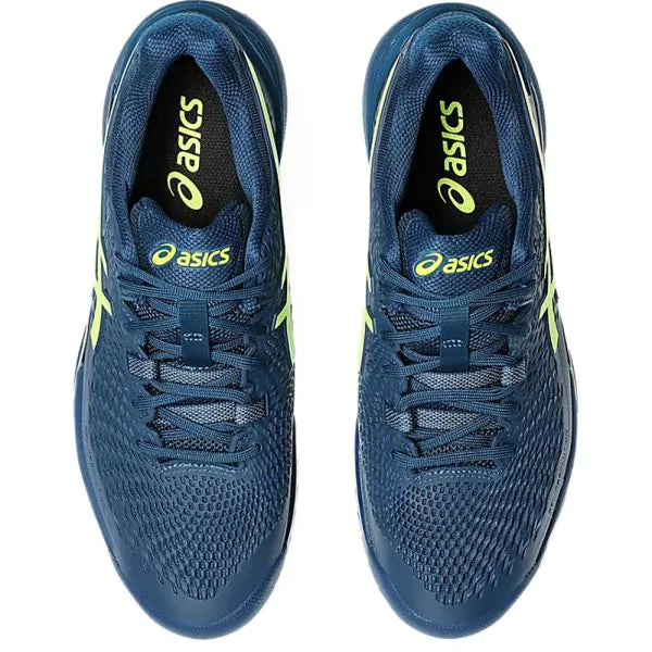 Asics Gel Resolution 9 Tennis Shoes (Mako Blue/ Safety Yellow)