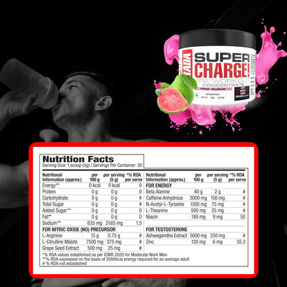 Labrada SUPER CHARGE Pre-Workout Concentrate - (Pik Guava) - InstaSport