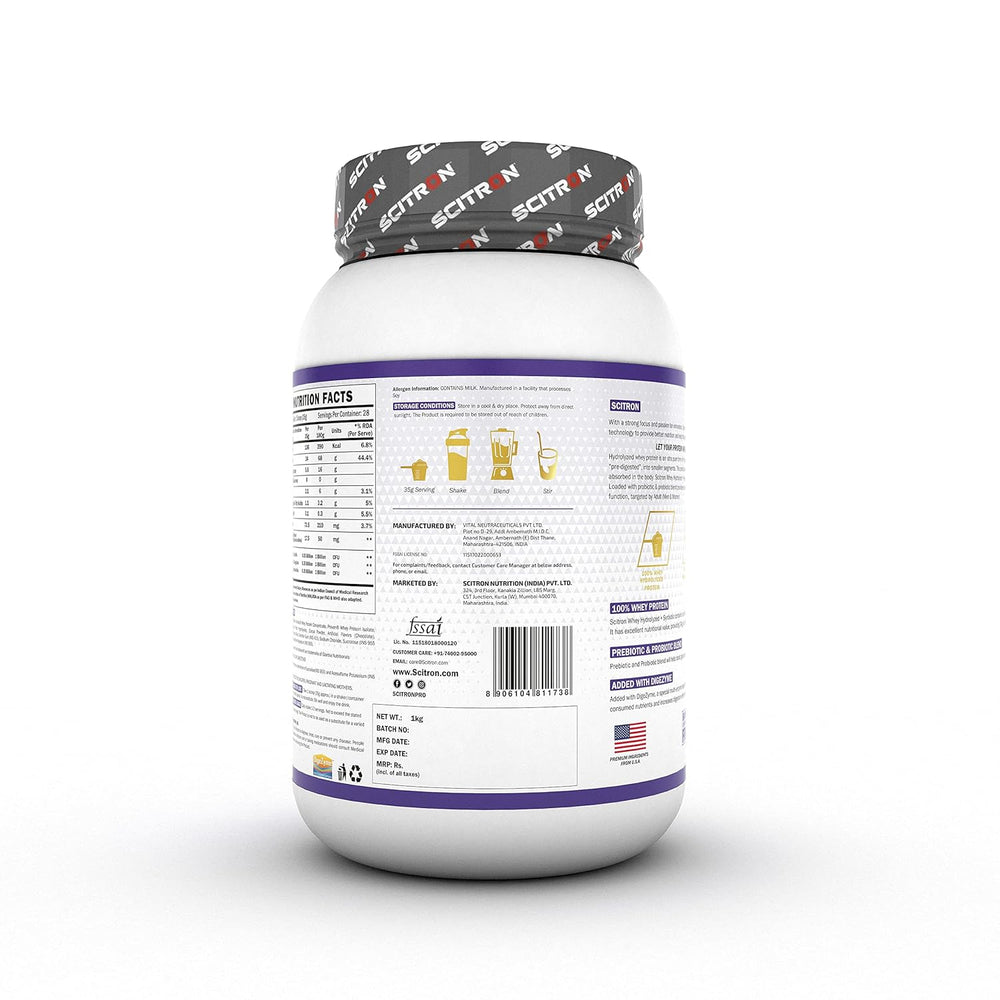 Scitron Whey Hydrolized+ Synbiotic Whey Protein - (Chocolate) - InstaSport