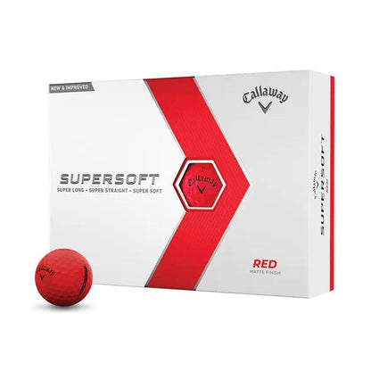 Callaway Super Soft Matte Red Golf Balls - (12 Balls) - InstaSport