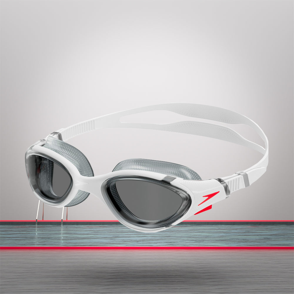 Speedo Unisex Adult Biofuse 2.0 Smoke- Lens Swim Goggles- White & Smoke