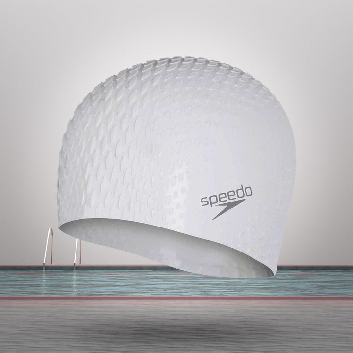 Speedo Unisex Adult Bubble Active + Swim Cap (White)