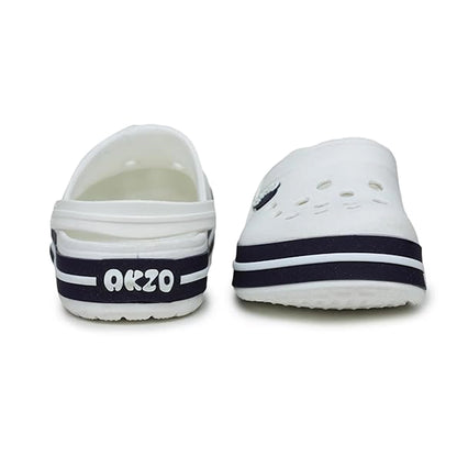 ABROS Men's AZCG0501 Clogs - Off-White/Navy