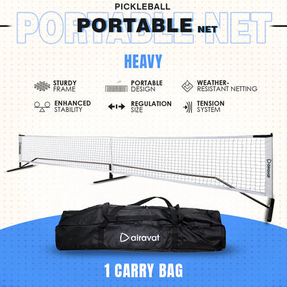 AIRAVAT_PORTALBLE_PICKLEBALL_NET_HEAVY_DETAILS_INSTASPORT