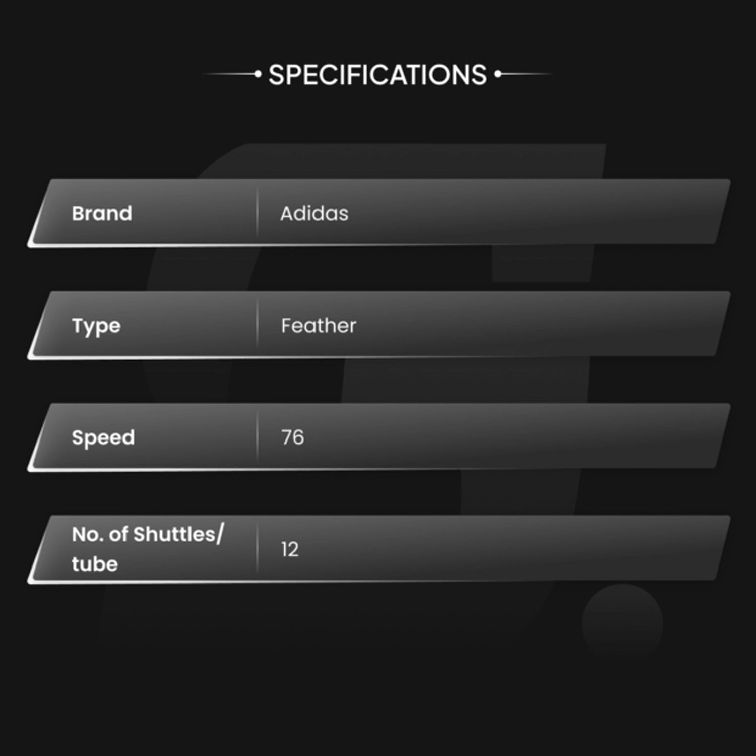 AdidasFliegerFS5_Speed76_Badminton_Feather_Shuttlecock_Spec_Instasport