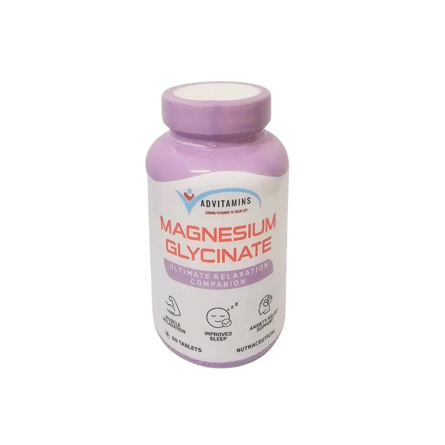 Advitamins_Magnesium_Glycinate_60_Tablets_Frontview_InstaSport