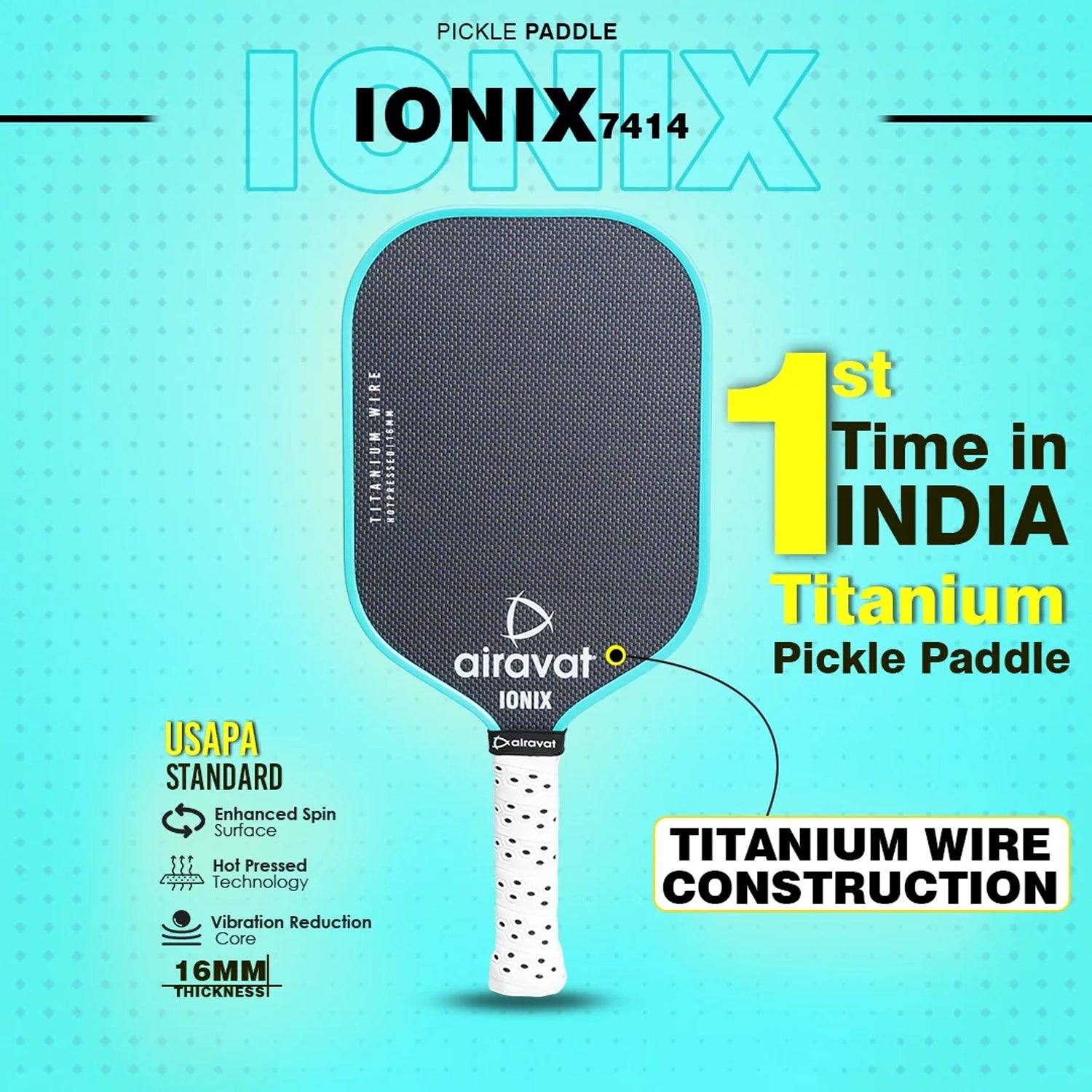 Airavat_Ionix_7414_Pickleball_Paddle_Titaniumwire_InstaSport