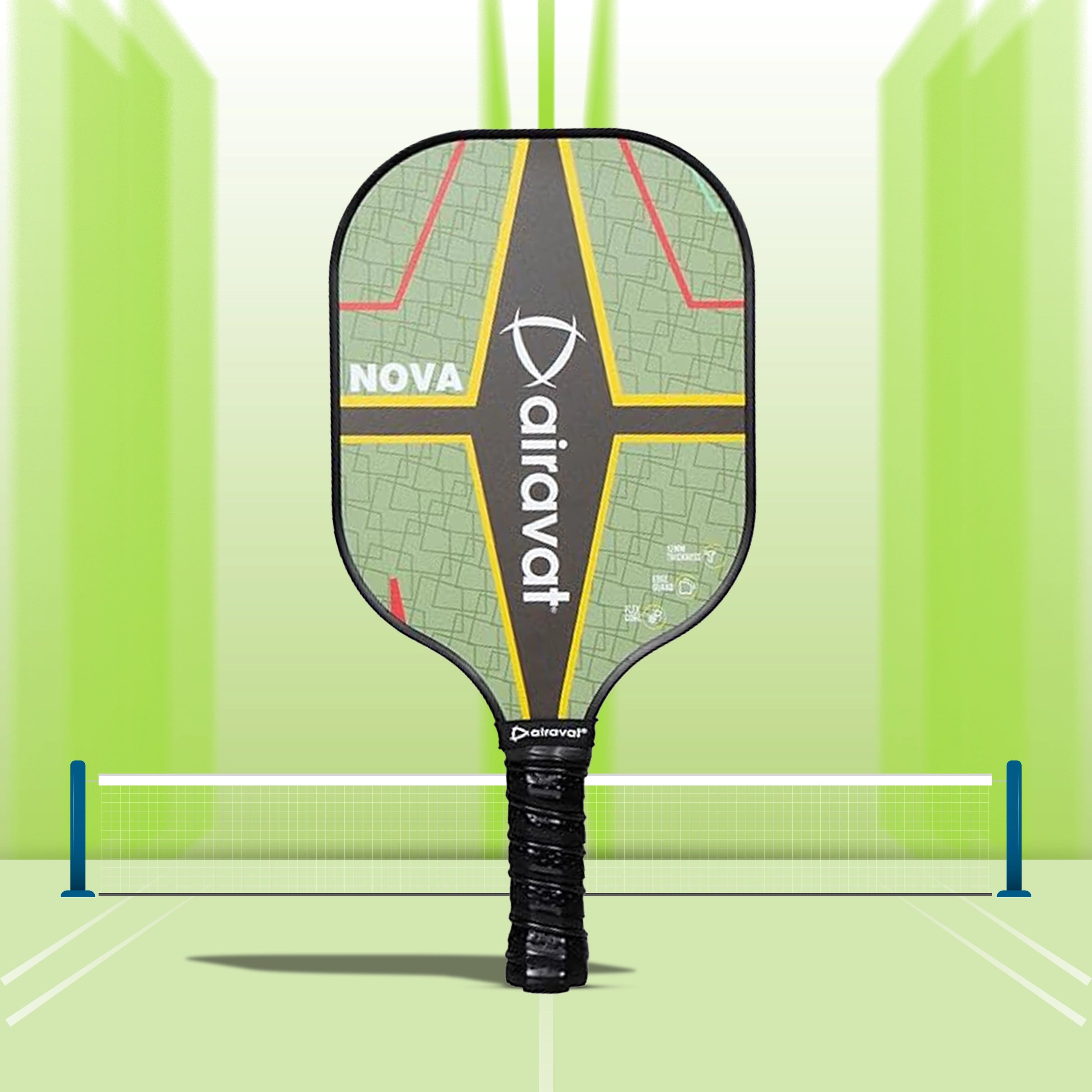 Airavat_Nova_1010L_Pickleball_Paddle_Racket_Green_InstaSport