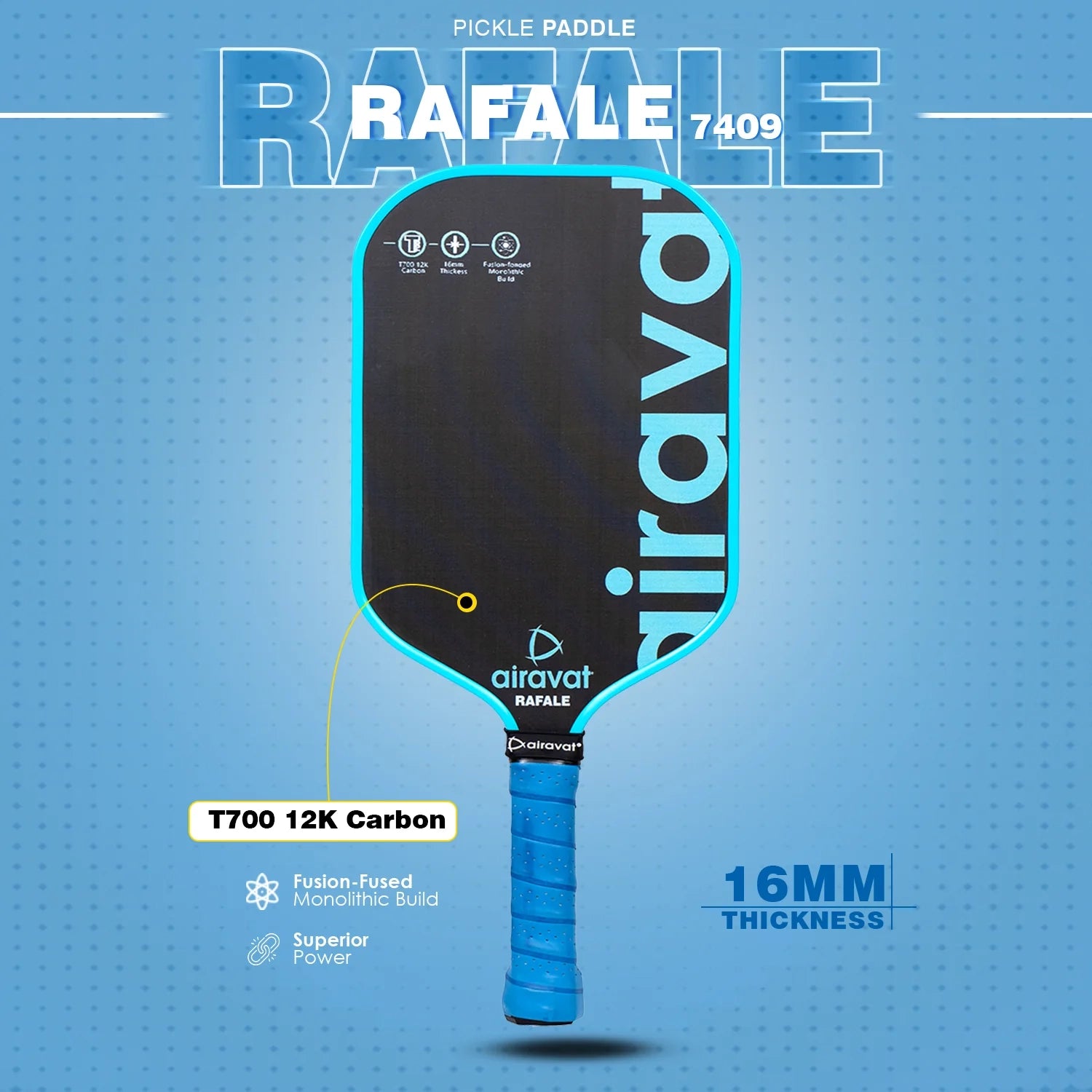 Airavat_Rafale_Pickleball_Paddle_7409_Cyan_Spec_Instasport