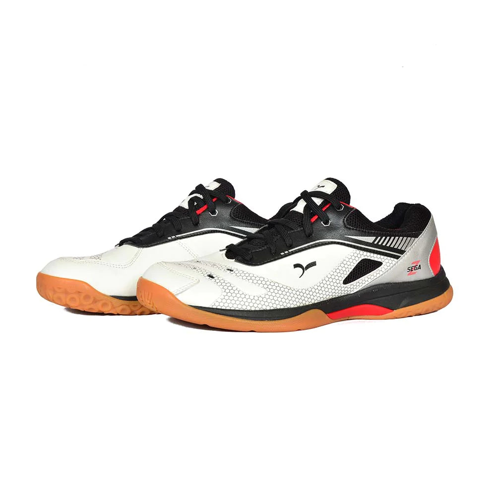 Sega Alpine Badminton Shoes (White/Black) - InstaSport