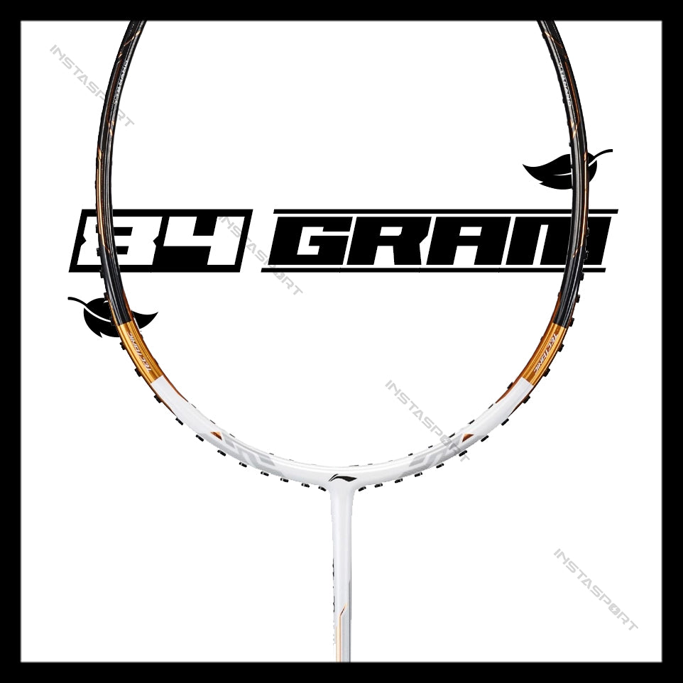 Li-Ning Tectonic 7 Badminton Racket Unstrung (White/Gold) - InstaSport