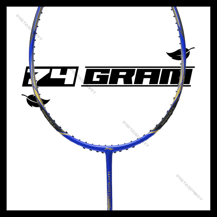 Li-Ning Windstorm 74 (Blue+Gold) Badminton Racket - InstaSport