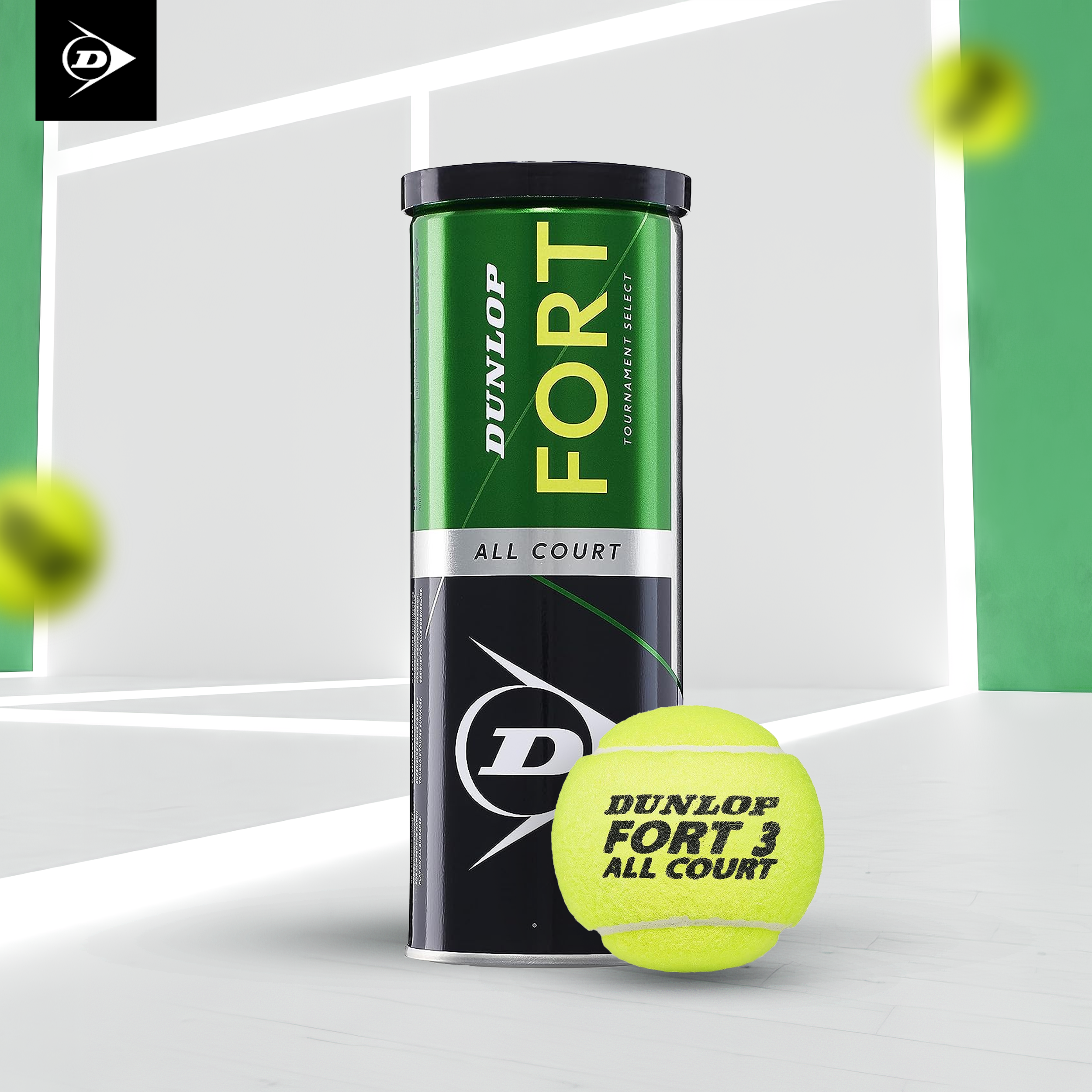 Dunlop Fort All Court Tennis Balls Can (3 Balls)