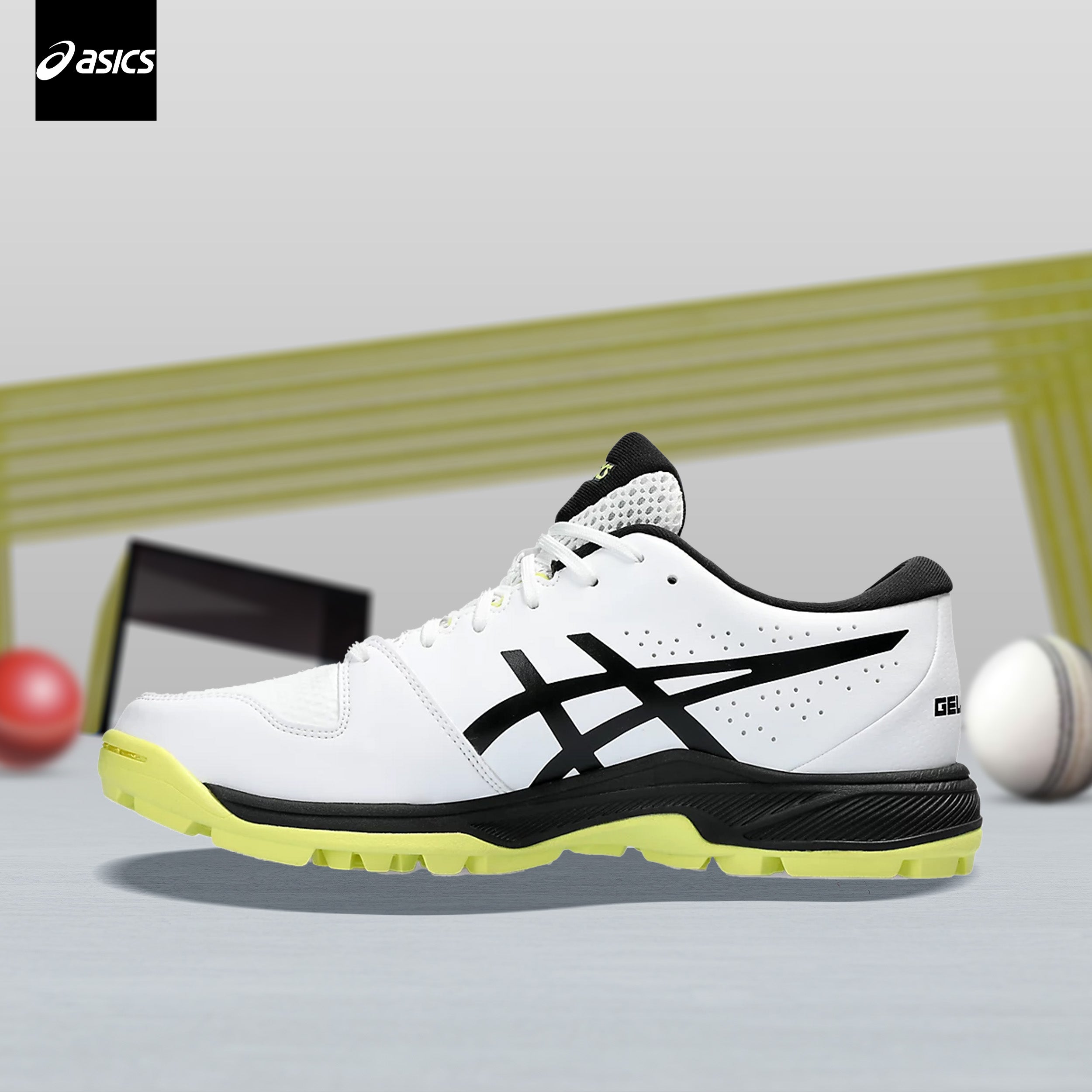 Asics rubber sole cricket on sale shoes