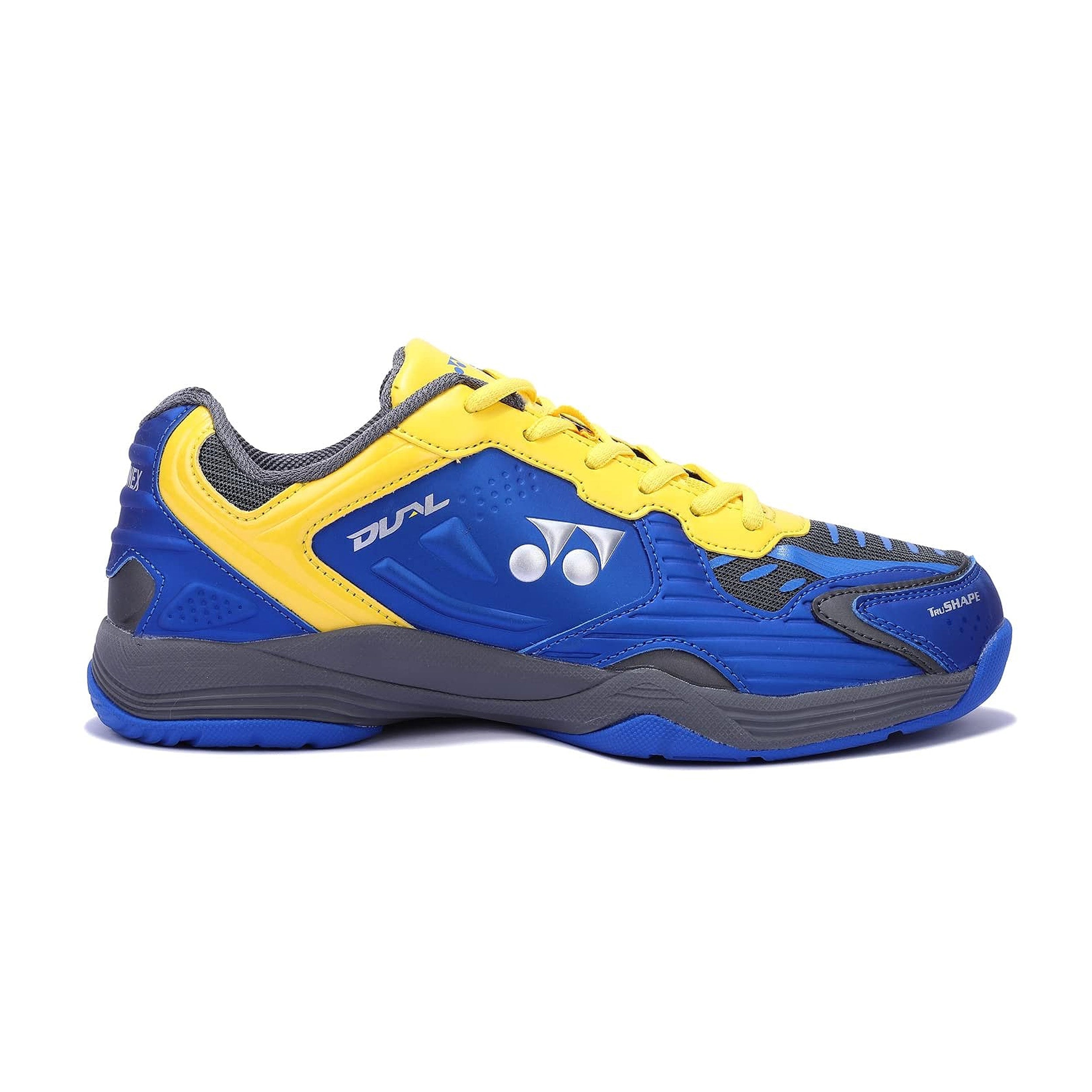 Yonex Dual Badminton Shoes for Men (Gun Metal/Cobalt/Honey Gold) - InstaSport