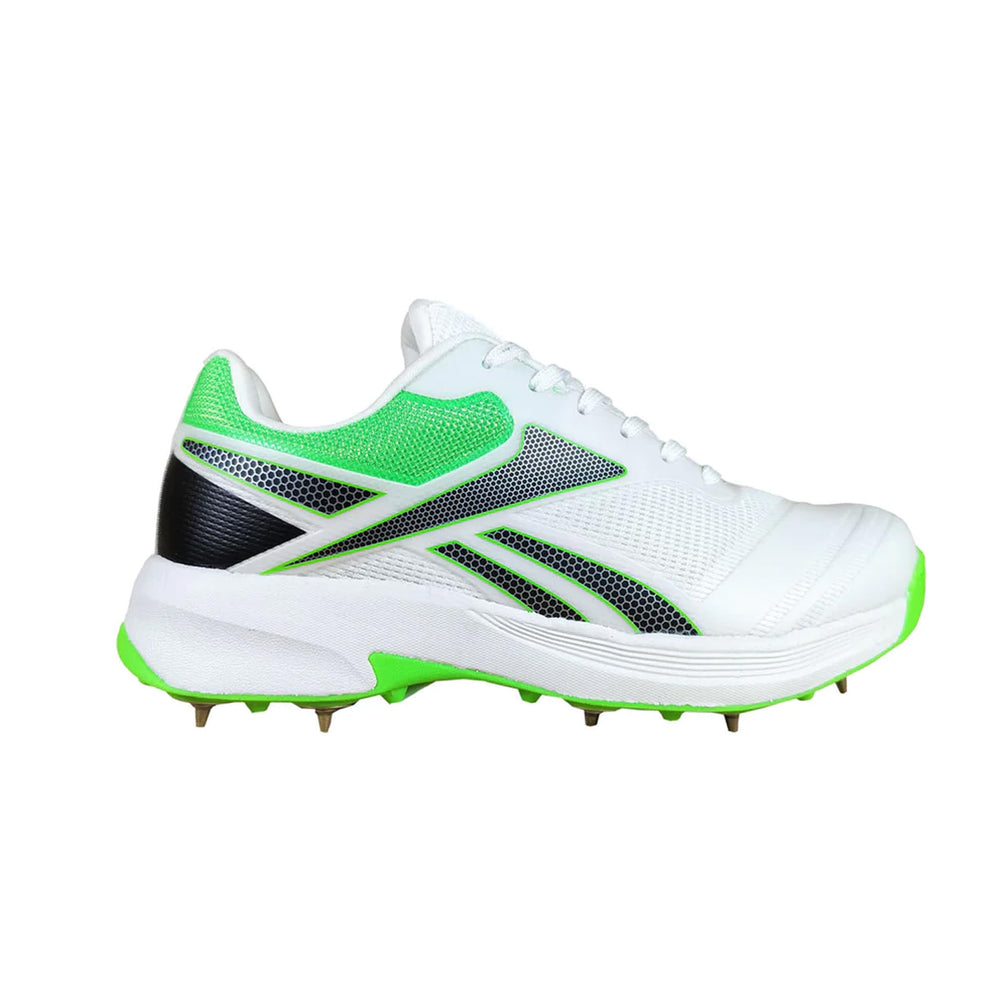 Reebok All Round Kaiser Cricket Spike Shoes (White/Black/Lime-R) - InstaSport