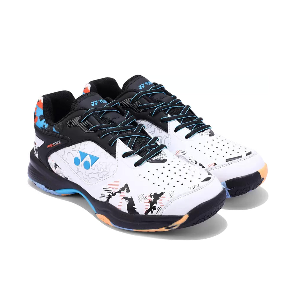 Yonex Arma Force Badminton Shoes for Men (White/Black/Mali Blue) - InstaSport