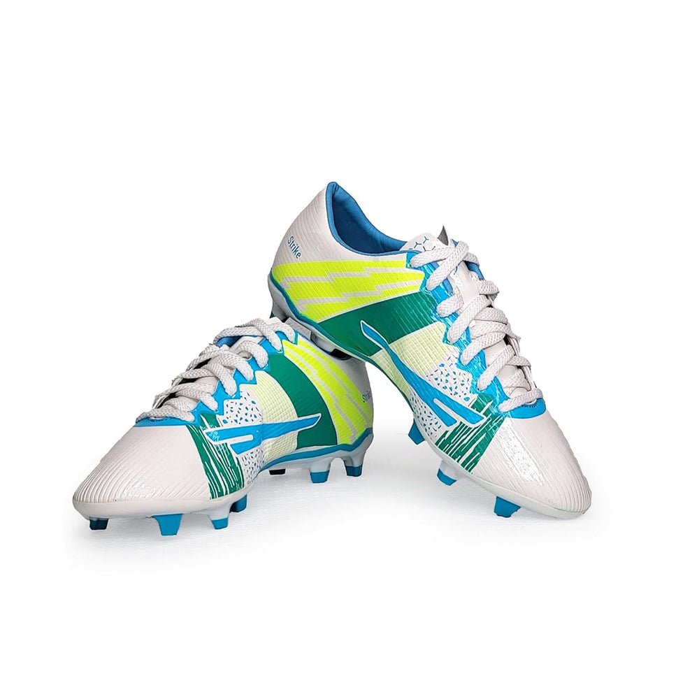 Sega Strike Football Shoes (White/Blue) - InstaSport