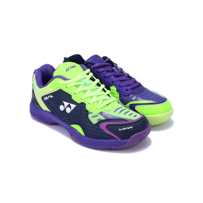 Yonex Dual Badminton Shoes for Men (Maritime Blue/Neon Lime/Electric Purple) - InstaSport