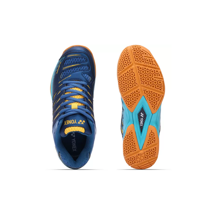 Yonex Tour Dominant 2 Men's Badminton Shoes (Sailor Blue/Bright Aqua/Mustard Gold) - InstaSport