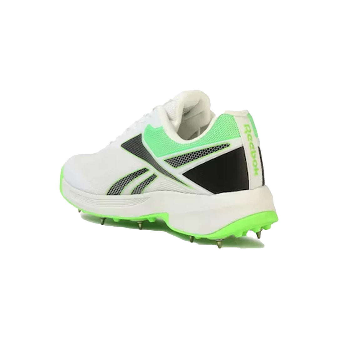 Reebok All Round Kaiser Cricket Spike Shoes (White/Black/Lime-R) - InstaSport