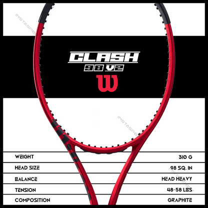 Wilson Clash 98 V2 Tennis Racquet - InstaSport