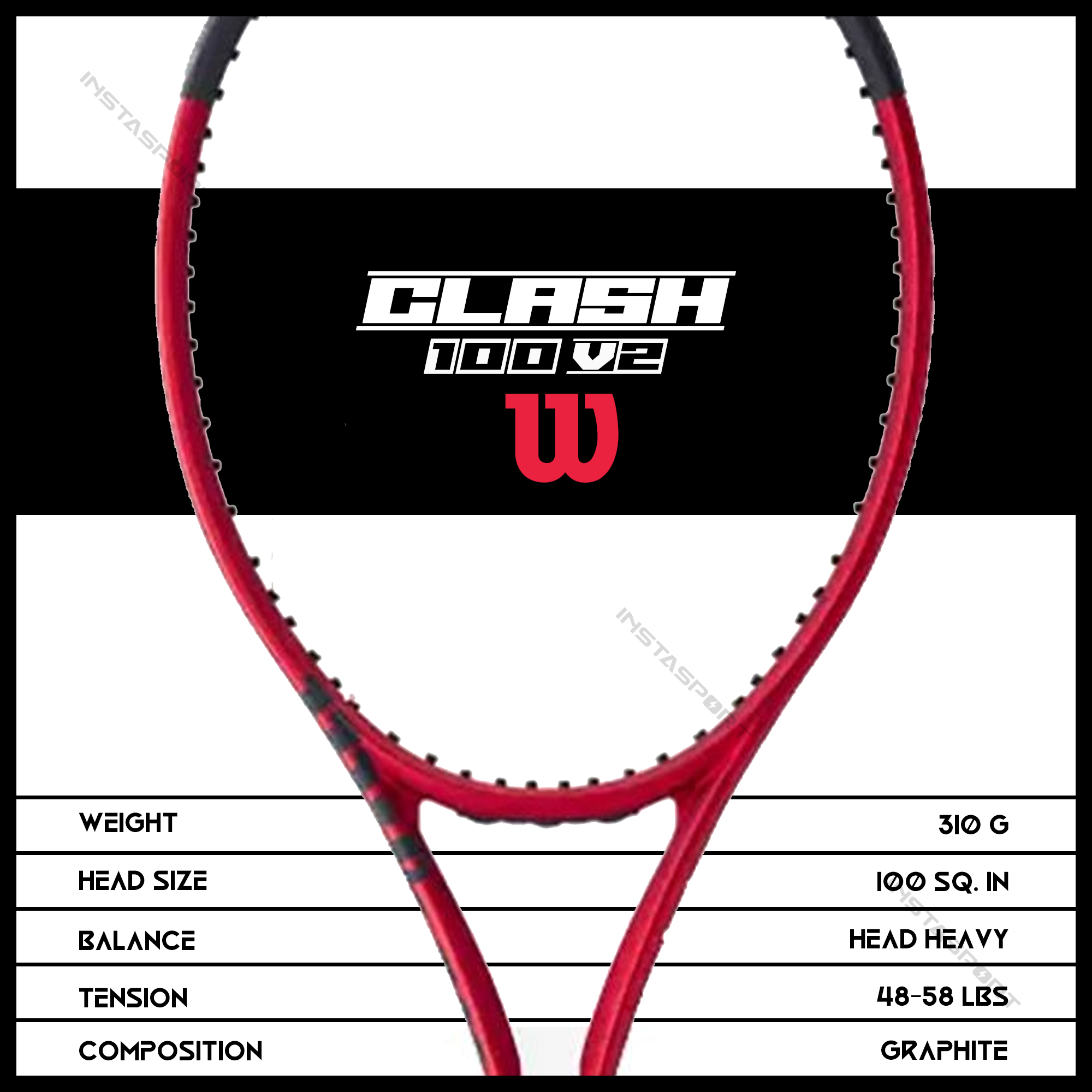 Wilson Clash 100 Pro V2 Tennis Racquet - InstaSport