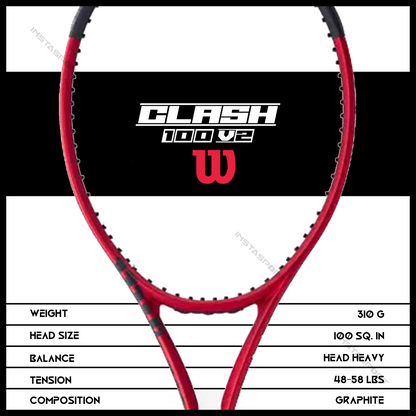 Wilson Clash 100 Pro V2 Tennis Racquet - InstaSport