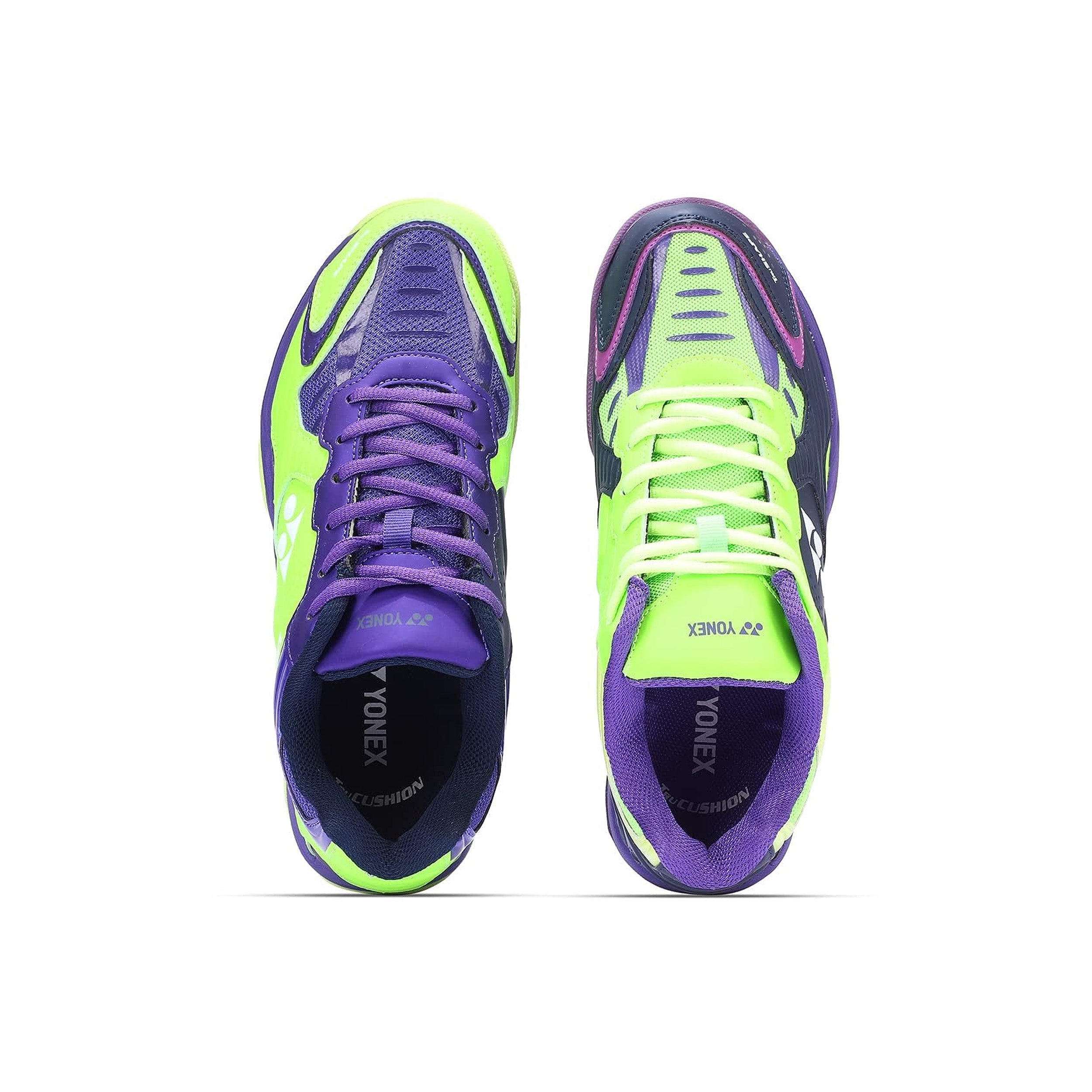 Yonex Dual Badminton Shoes for Men (Maritime Blue/Neon Lime/Electric Purple) - InstaSport