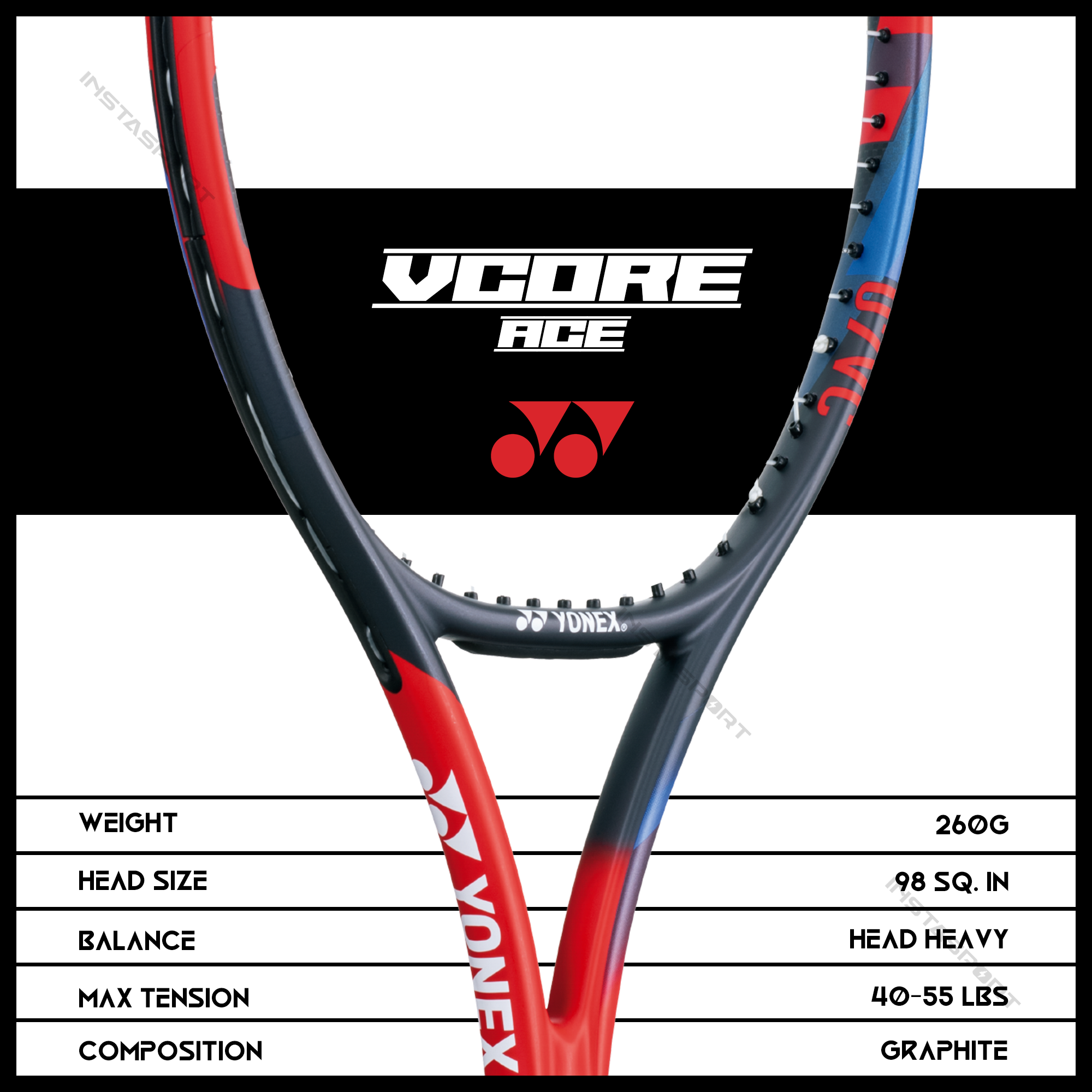 Yonex VCORE ACE Tennis Racquet - InstaSport